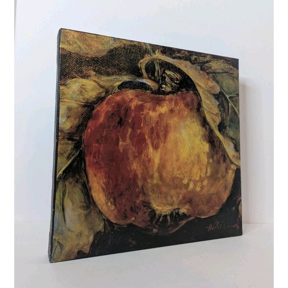 Red Apple by Nicole Etienne 11.5"x11.5" 2007 Canvas Transfer Print Signed Fruit - Picture 12 of 13